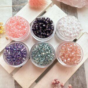 Set of 6 x 5g Miyuki 6/0 Assorted Glass Beads **Jars Not Included**